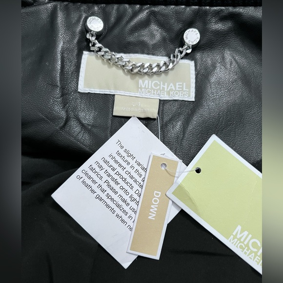 NWT - Michael Kors Women’s Genuine Leather Down Puffer Jacket - Size L - Picture 5 of 7